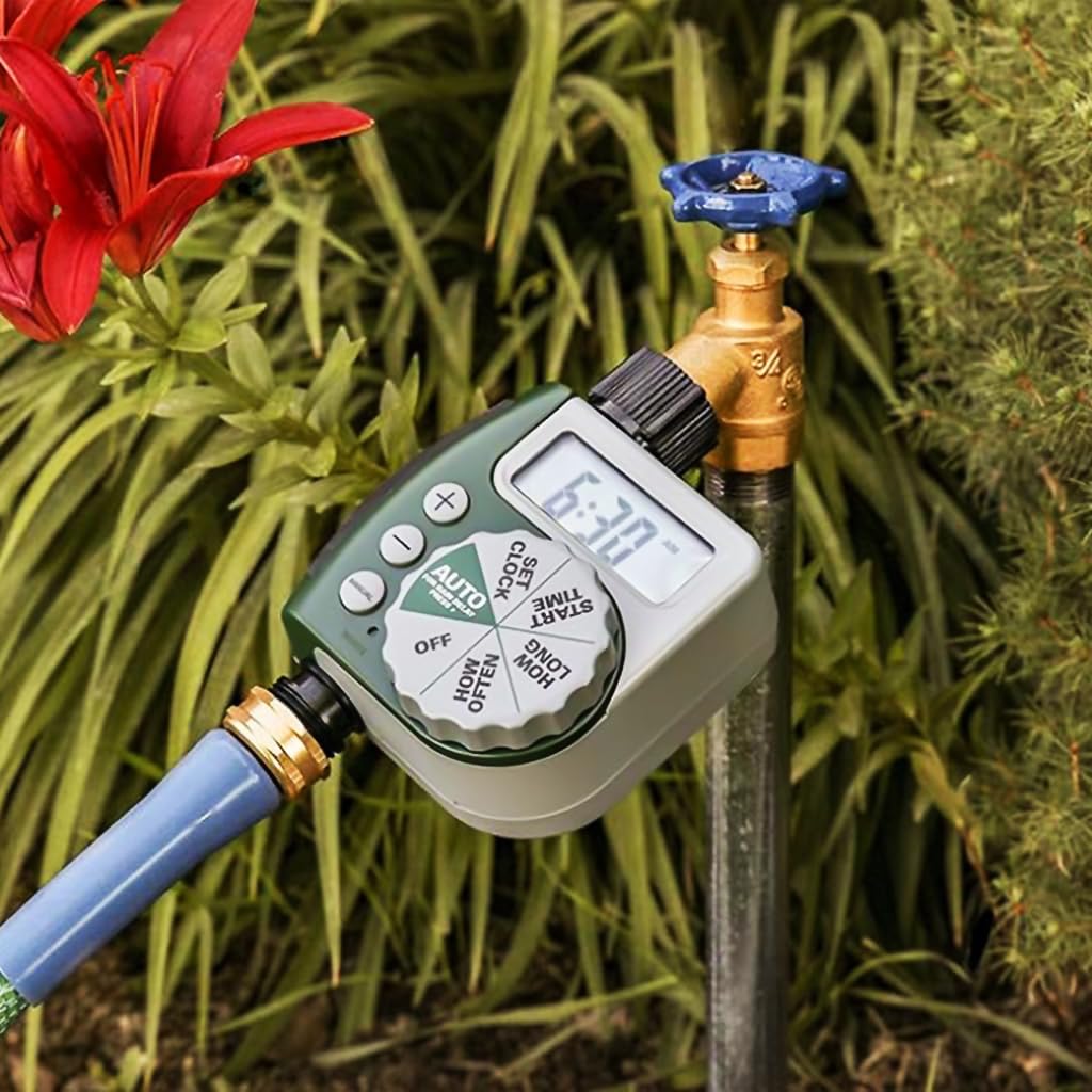 HASTHIP Drip Irrigation Timer for Garden Farm with Universal Faucet connector, Irrigation Water Timer, Easy to Use Automatic Watering System, Waterproof Digital Irrigation Timer System for Lawns HASTHIP Drip Irrigation Timer for Garden Farm with Universal Faucet connector, Irrigation Water Timer, Easy to Use Automatic Watering System, Waterproof Digital Irrigation Timer System for Lawns